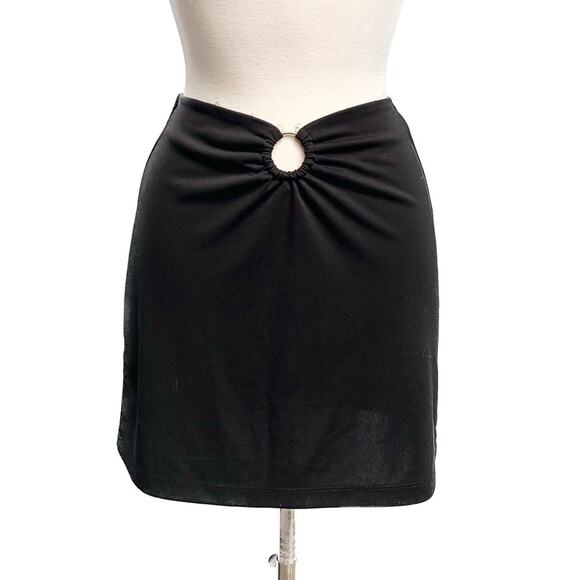 Black O Ring Cutout Mini Skirt - Picture 1 of 10